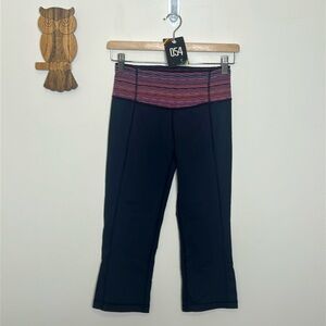Lululemon Gather & Crow Crop Black / Wee Are From Space Black March Multi